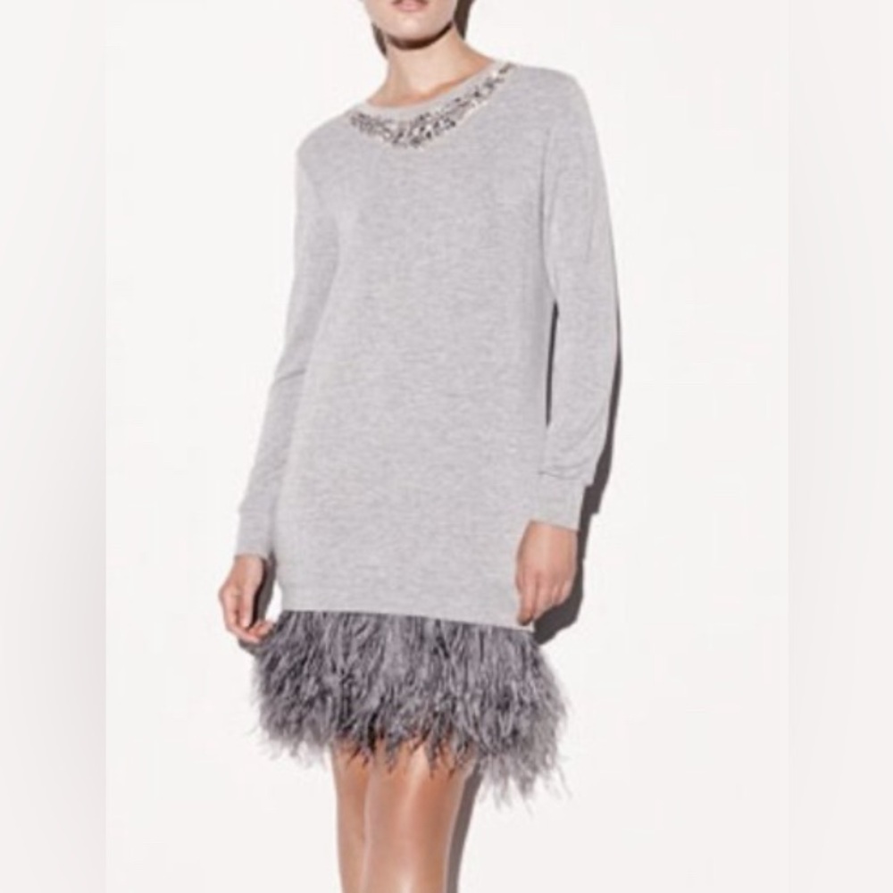 Haute Hippie Embellished Sweatshirt Dress Size Small